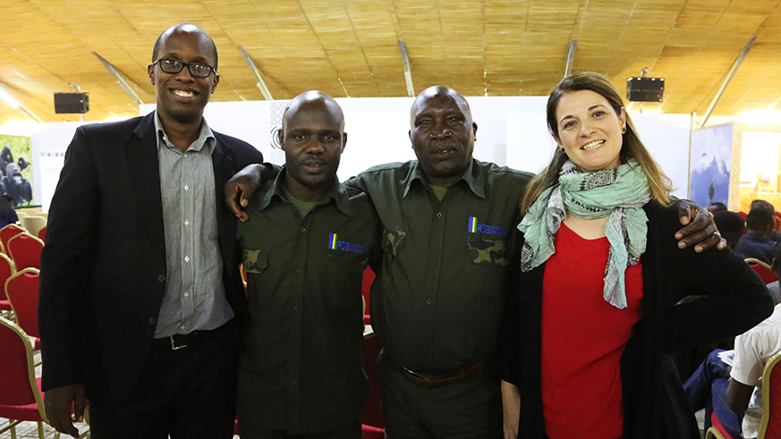 Two guides who acted in the film, captured here pose with participants