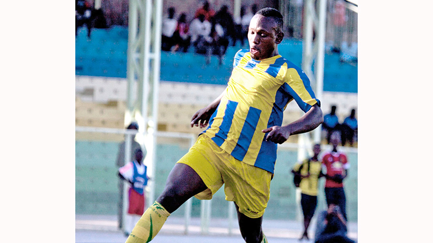 AS Kigali u2018s Jimmy Kibengo scored for his side during the 2-0 win against APR FC at Kigali Stadium yesterday. Sam Ngendahimana.