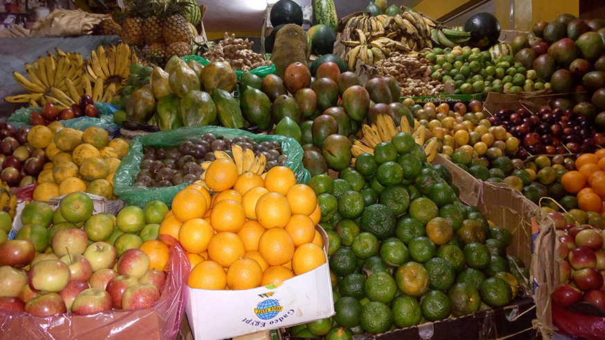 Fruits in Kimironko market. Prices for some commodities have risen up in Kigali. Appolonia Uwanziga. 