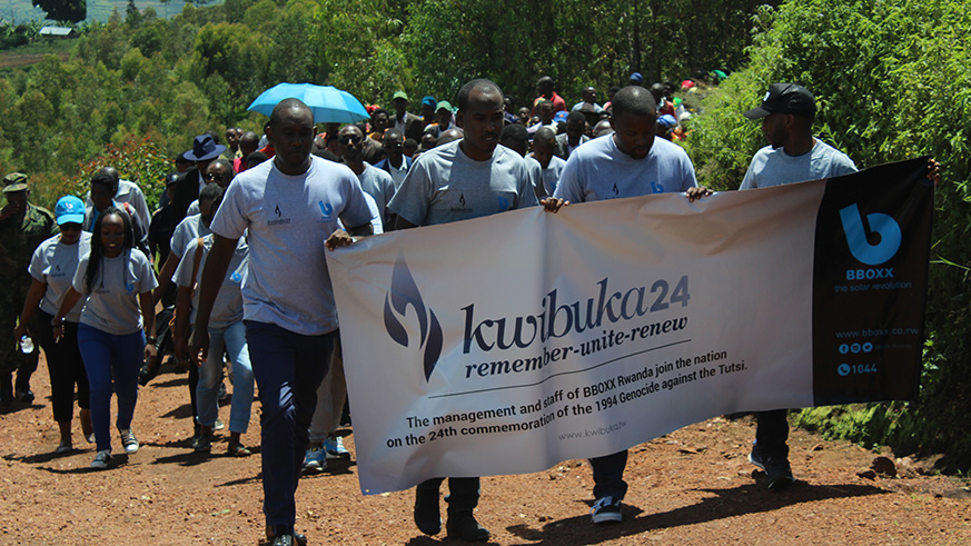 BBOXX staff wirh local residents in a walk to remember