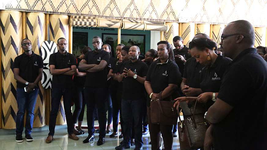 BDF employees tour inside the museum at the Parliament yesterday. (All photos by Sam Ngendahimana)
