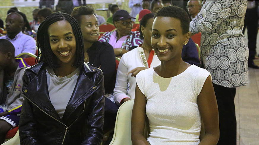 Former Miss Rwanda Elsa Iradukunda and Liliane Iradukunda, Miss Rwanda 2018, at the premiere.