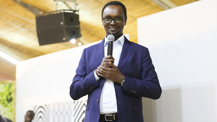 RDB's Chief operating officer Emmanuel Hategeka speaks during the event (Sam Ngendahimana)