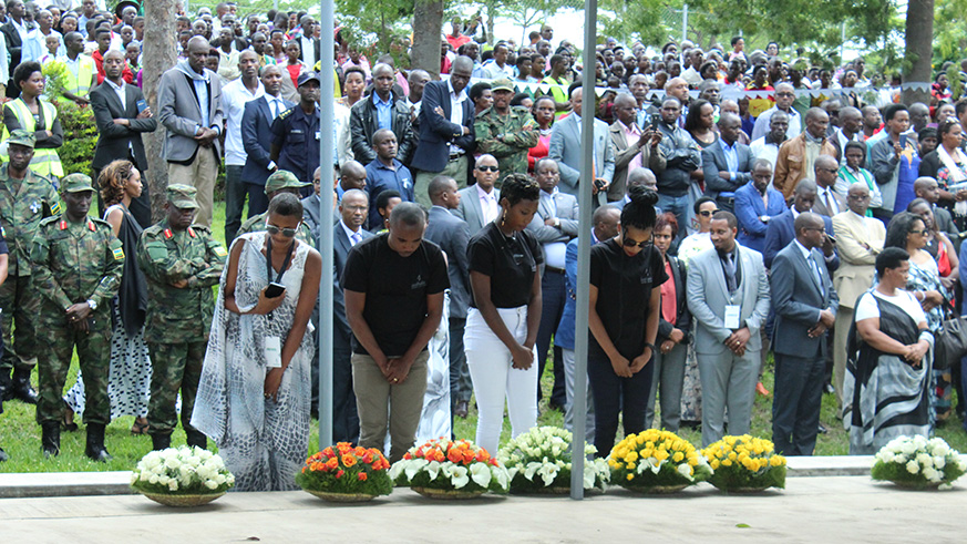 Mourners at Kinazi Memorial lay wreaths in honour of Genocide victims. Photos/Jean dâ€™Amour Mbonyinshuti.