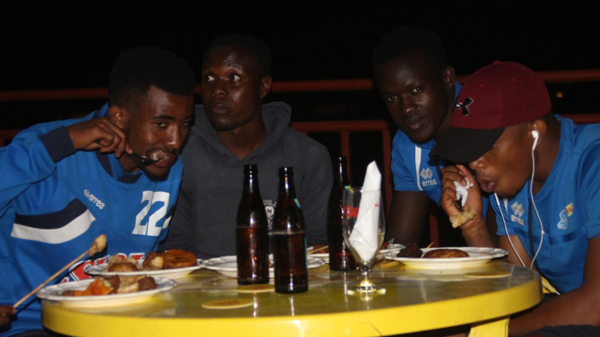 Some of the players ejoyed the meal. Peter Kamasa