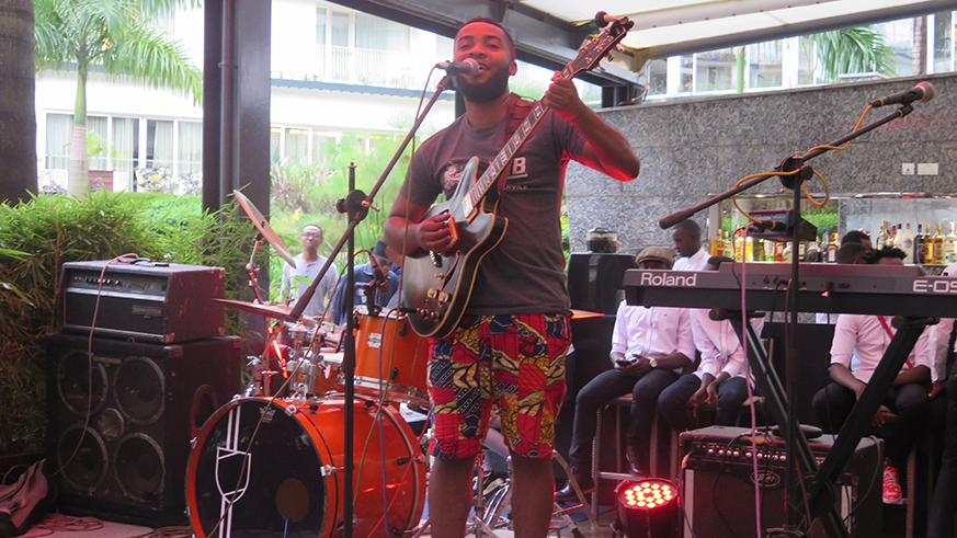 Hope Irakoze on stage-Eddie Nsabimana