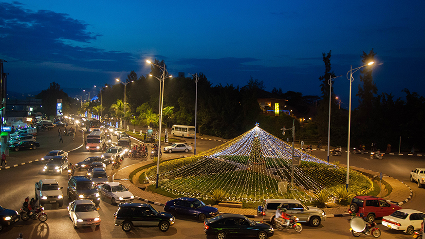 A traffic jam around Kisementi area in Remera, Kigali. File.