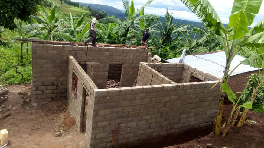 The house, being built for genocide survivor Karubibi, will be completed in the next two weeks