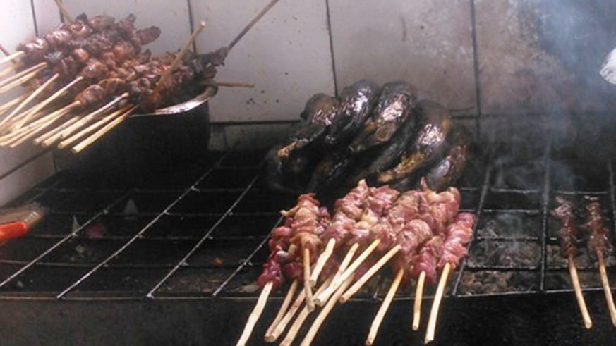 Meat ready for roasting in the kitchen. All photos/ M. Dushimimana