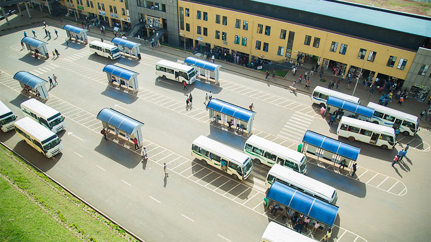 Kigali bus park in the City centre. Courtesy