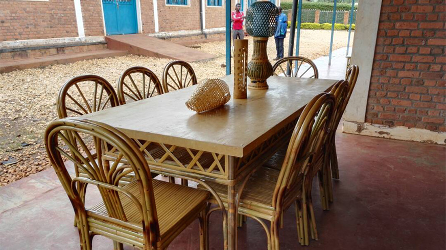 Furniture made from bamboos in masaka training center.