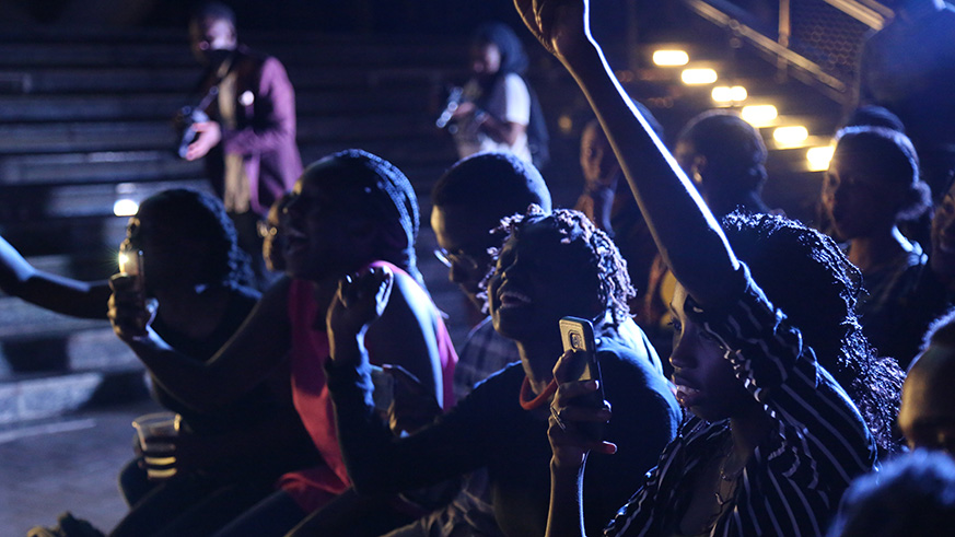 The crowd enjoys the performances.