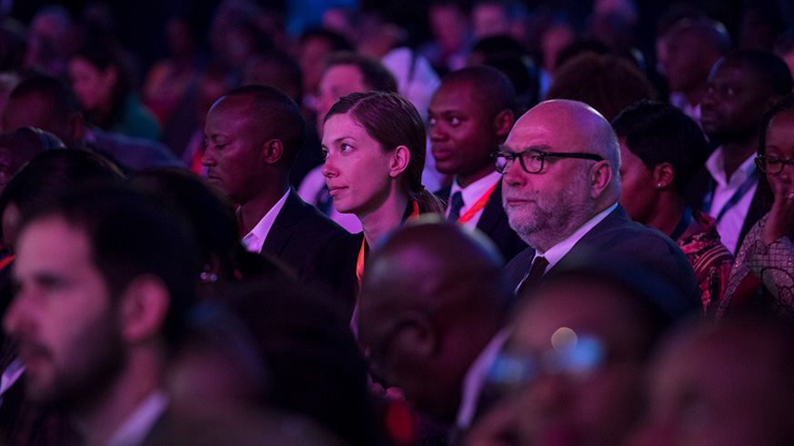 Participants at the Economic Forum that kick-started this yearu2019s Transform Africa Summit. Urugwiro Village.