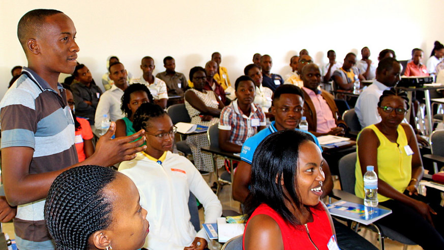 Fellows at The African Institute for Mathematical Sciences (AMIS) during a lecture in Kigali. Net. 