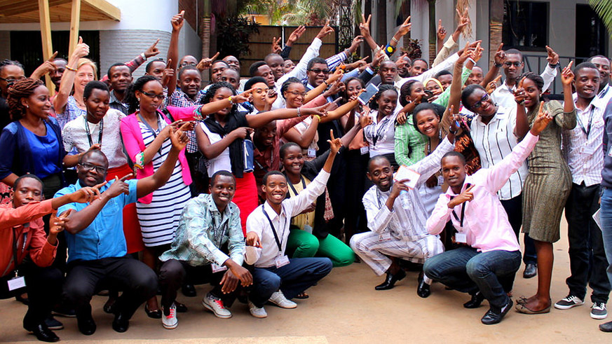 Fellows pose for a group photo during a training in Kigali. Net.