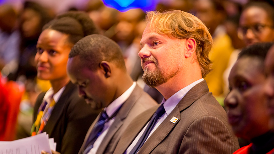 Mark Bryan Schreiner, UNFPA Country Representative, during the youth forum which was hosted on the sidelines of the Transform Africa Summit.