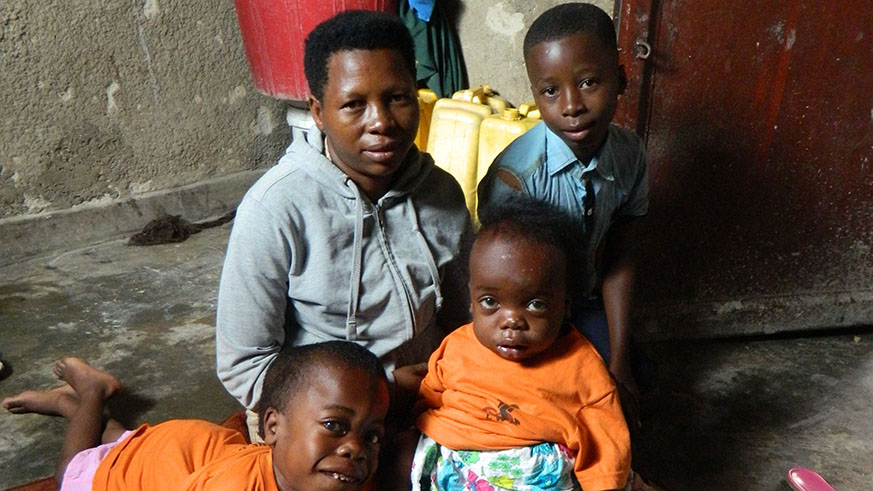 Mukamulisa and her children at their home in Nyarutarama, Kigali. Nadege Imbabazi.