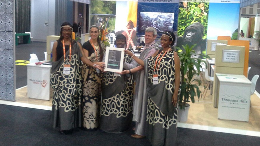 The Rwandan stand at the Indaba exhibition in Durban