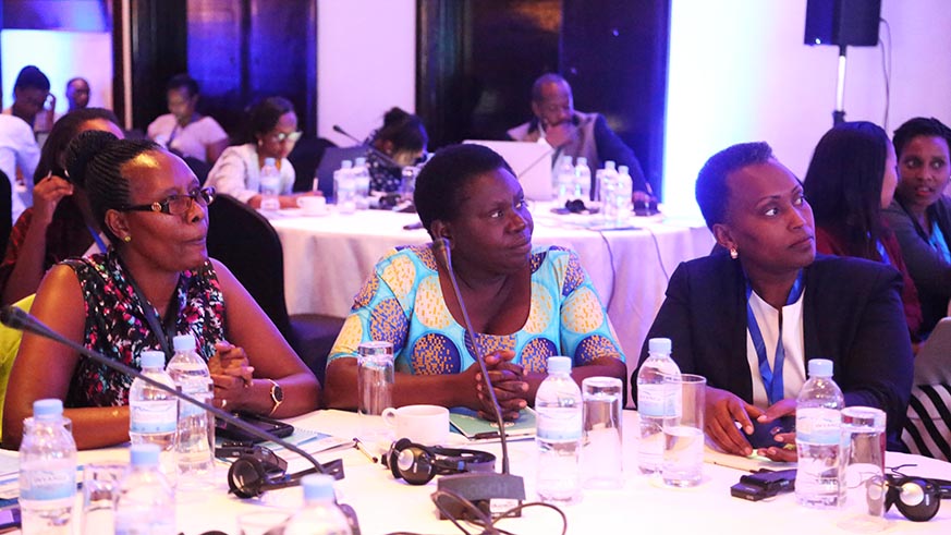 Participants follow a panel discussion during Smart Women Summit in Kigali last week. Government Institutions were urged during the summit to help bridge the gender digital divide. Sam Ngendahimana.