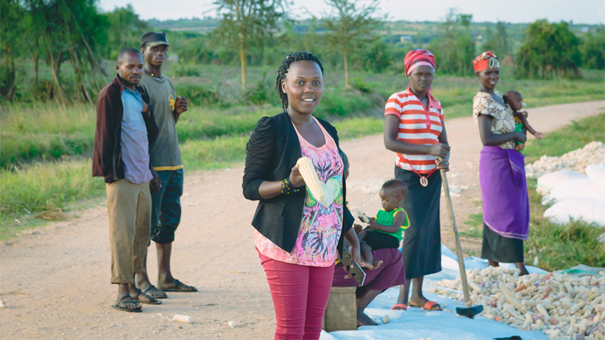 DOT young leader, Ange Fulgencie Umutoniwase who trains local farmers in practices to help them overcome drought and other issues.