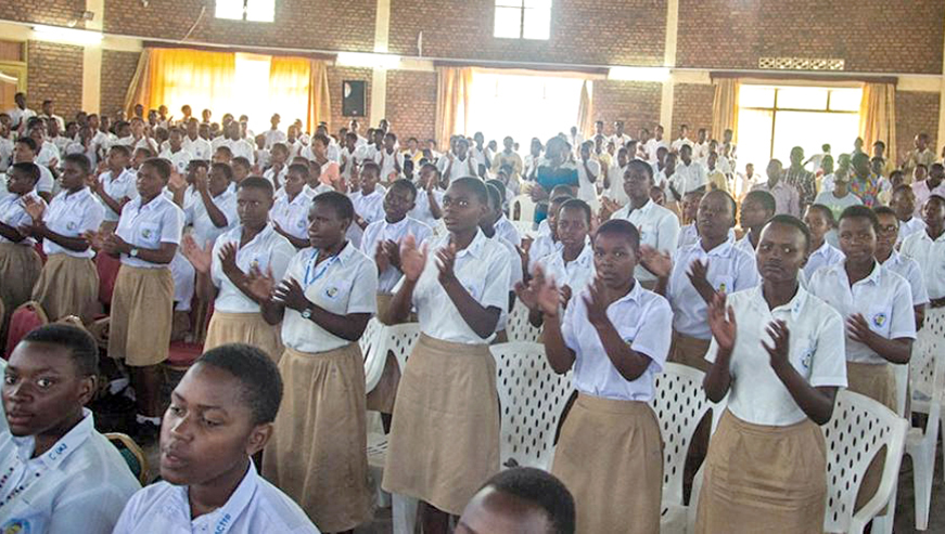 Students during a church service. Nadege Imbabazi. 