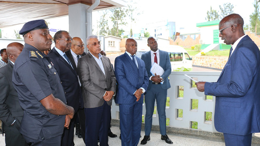 The delegation visiting Rwanda Forensic Laboratory.