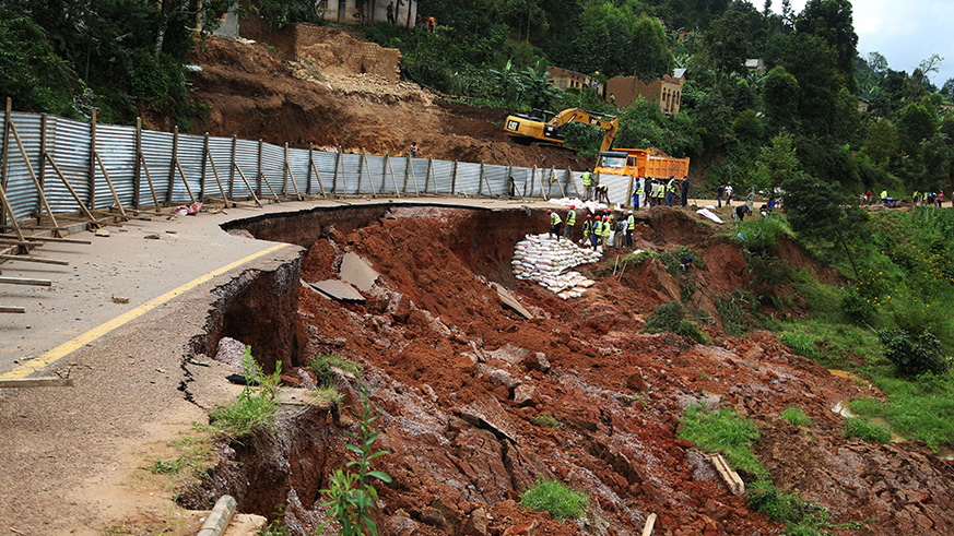 Kigali-Gatuna road was constructed by German firm, STRABAG International completed and inaugurated in 2015, the road sagged due to abnormal rains that have ceaselessly hit the country since January. 