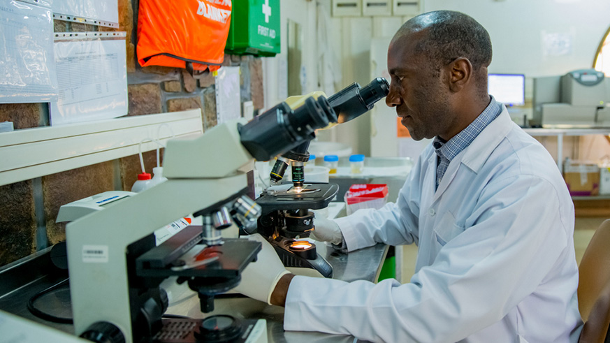 One of the lab scientist carrying out research at the facility. All photos by Joseph Mudingu.