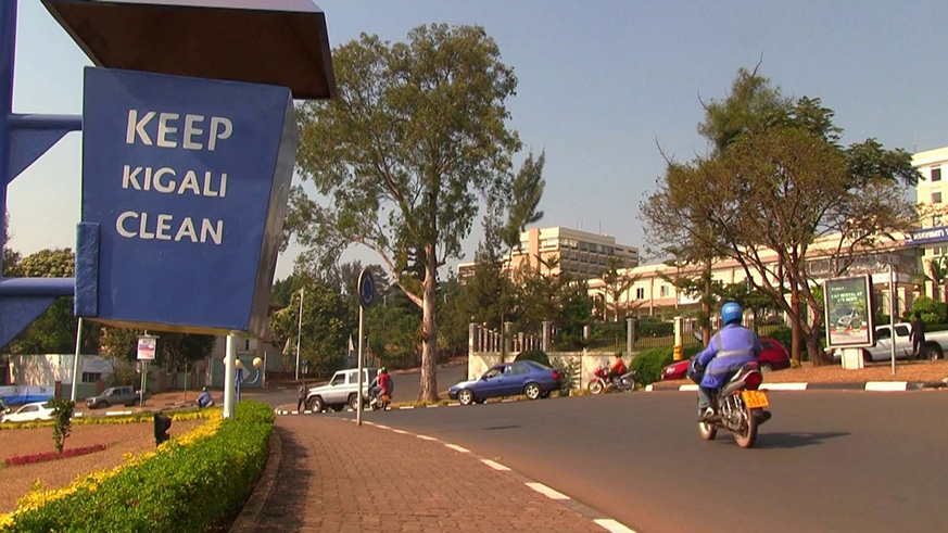 Trash cans are placed in various areas in Kigali to avoid littering. File photo