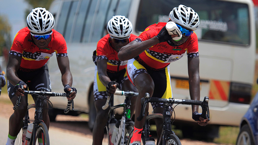 Benediction Club riders Jean-Bosco Nsengimana, Patrick Byukusenge and Bonaventure Uwizeyimana will lead Rubavu-based riders during Rwanda Cycling Cup today. Sam Ngendahimana.