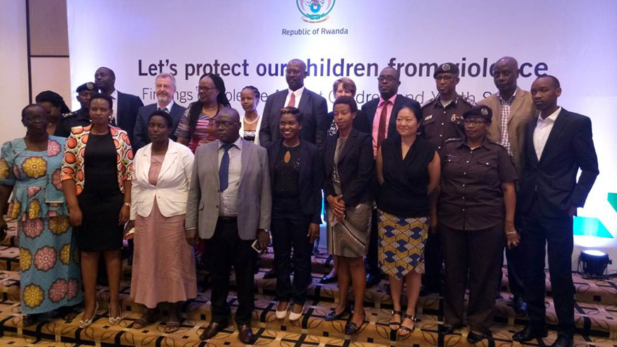 Participants at the official launch of the violence against children and youth survey. Diane Mushimiyimana.