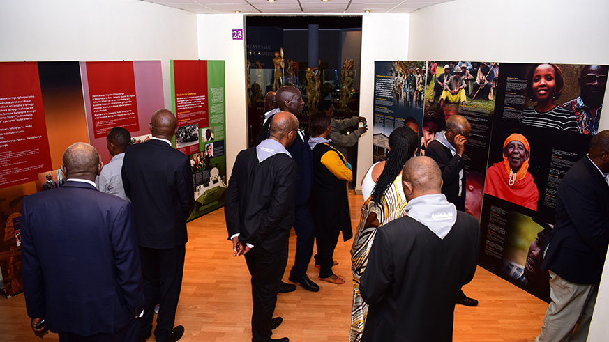 The mourners visiting the inside parts of Kigali Genocide Memorial