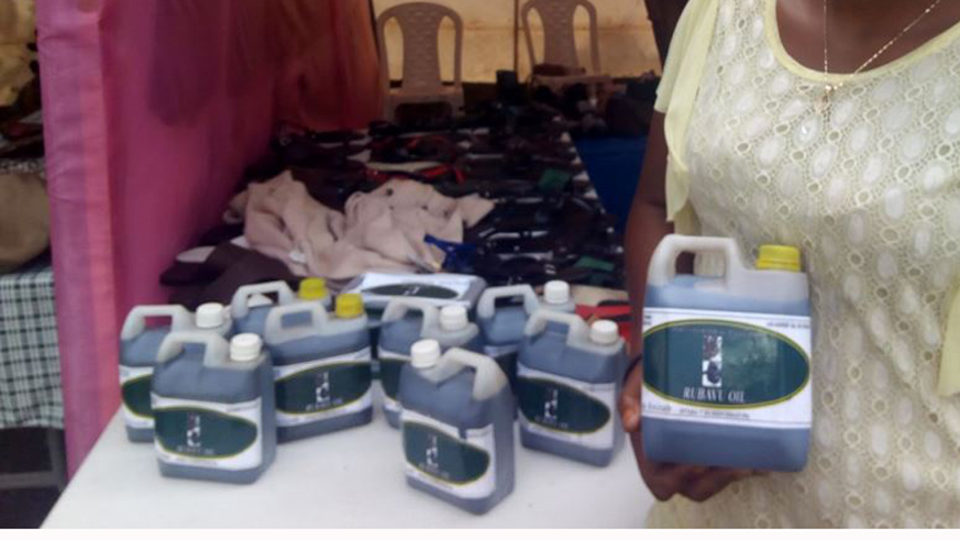Lubricants produced from Ricinus is packaged in Jerry cans. Michel Nkurunziza. Lubricants produced from Ricinus is packaged in Jerry cans. Michel Nkurunziza.