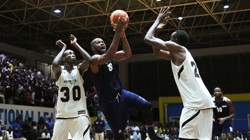 REGu2019s Kami  Kabange goes up for points in the past against  Patriots . Sam Ngendahimana. 