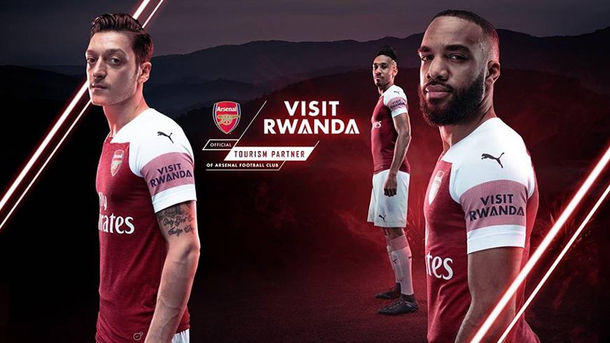 Arsenal will have all their teams wear u2018Visit Rwandau2019 on the sleeves of their jerseys. / Courtesy photo