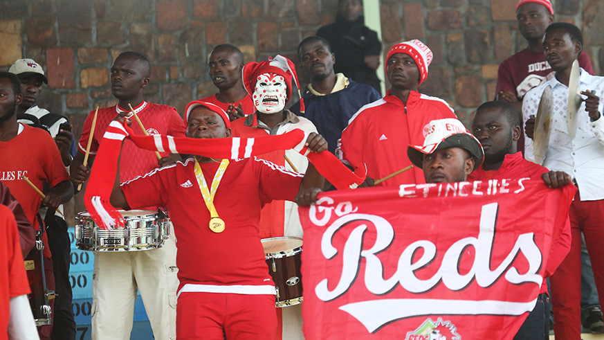 Etincelles Fan Club during the match.