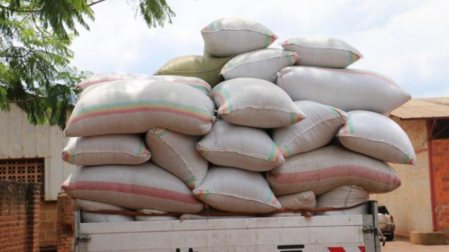The truck with the coffee packed at NAEB offices before the auction. File.
