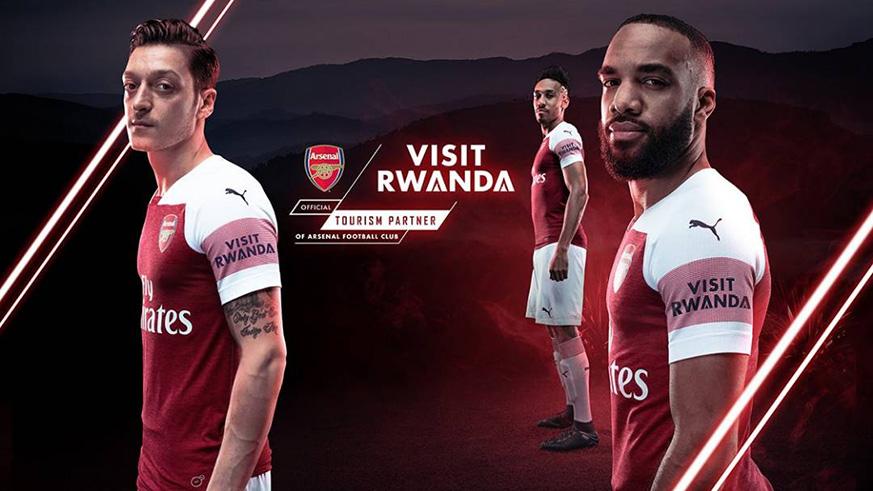 The Visit Rwanda brand will be worn by the Arsenal senior team, the women team and the junior team. / Courtesy.