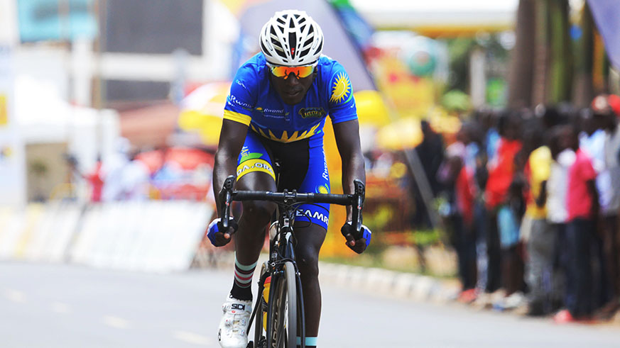 Team Rwanda's Patrick Byukusenge finishes the second in the first stage of Tour du Cameron (Sam Ngendahimana)