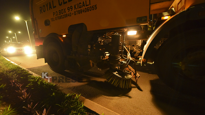 Regular dusting of roads in Kigali has become a culture.