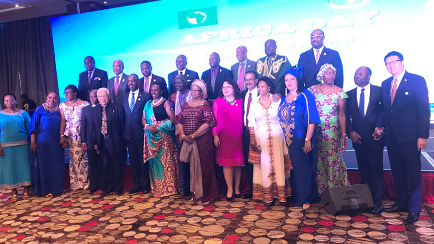 African ambassadors in a group photo during the celebration for Africa Day. / Courtesy