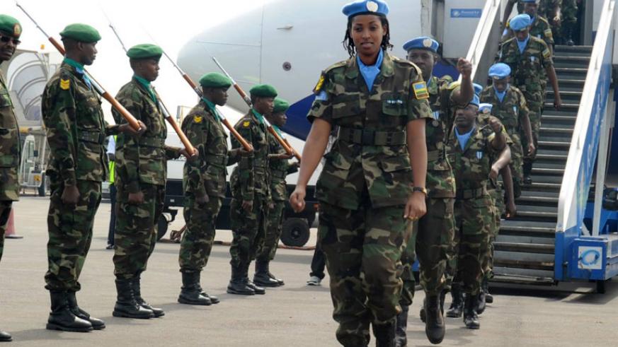 Rwanda Defence Forces UN peacekeepers return from a UN mission. / File.