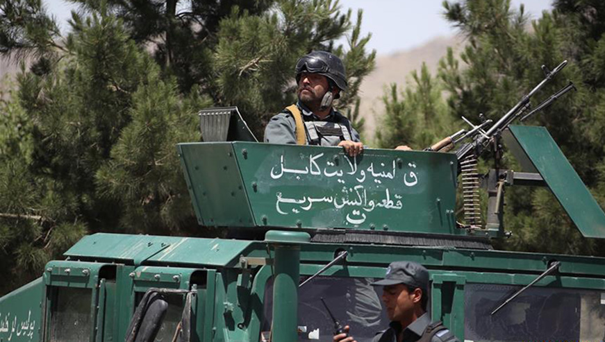 Police are seen near the attack site in Kabul, Afghanistan. (Net photo)