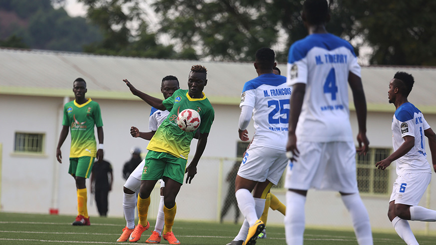 AS Kigali's Ugandan striker Frank Kalanda (with the ball) wasted a lot of opportunities. / Sam Ngendahimana