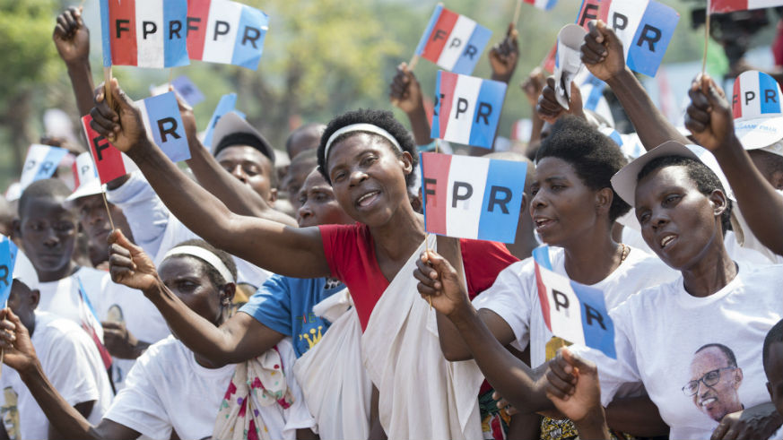 Members of RPF-Inkotanyi during the presidential elections held last year. / Courtesy