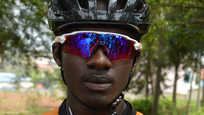 Jean Paul Rene Ukiniwabo holds onto the white jersey as the best rider in the youth category. Sam Ngendahimana.