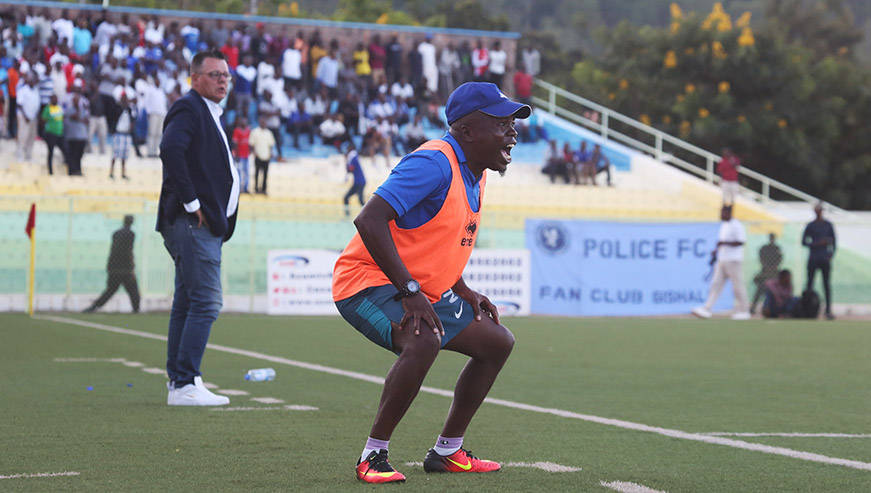 Police FC head coach Albert Joel Mphande in action during the match