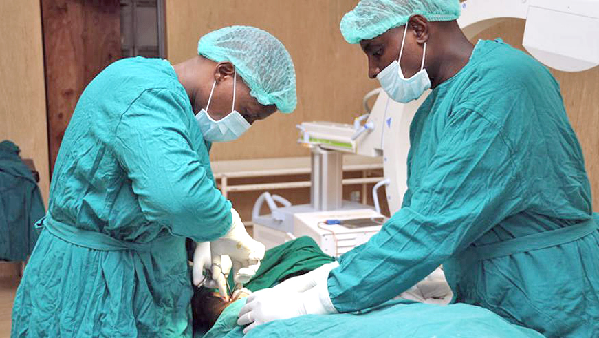 Rwandan surgeons during an operation/ File photo.
