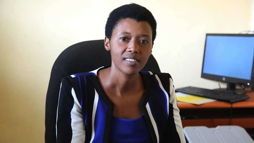 Alphonsine Dusabeyezu, the head teacher at Groupe Scolaire Kimironko I speaks to journalist during the interview. All photos/Sam Ngendahimana. 