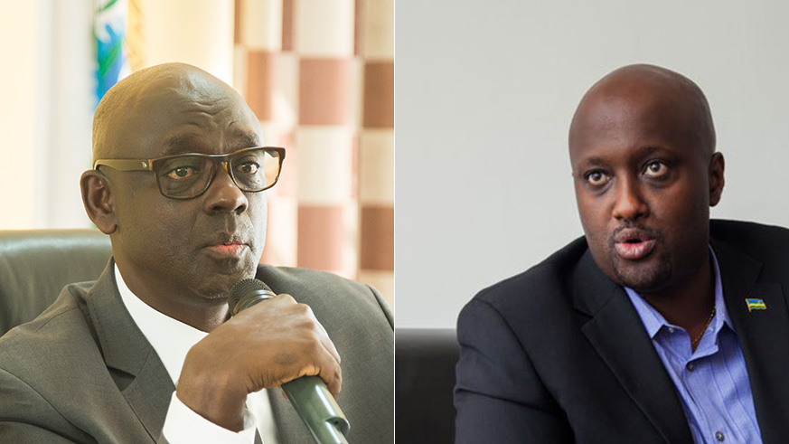 Johnston Busingye (L) and Olivier Nduhungirehe. / File